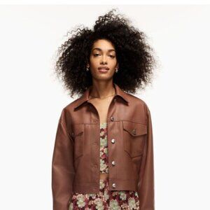 Wilfred Free Gaze Vegan Leather Jacket Epicurean Brown Size Large Aritzia NEW